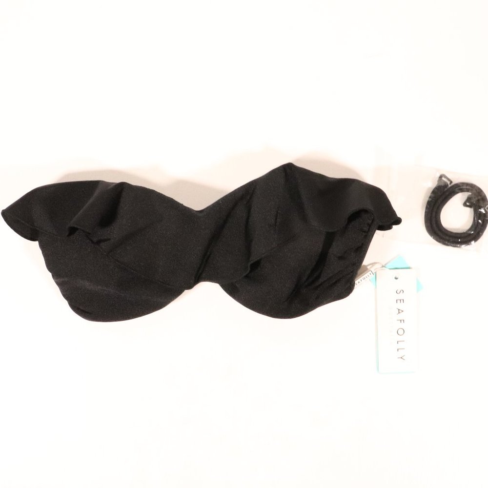 NWT Seafolly Top in Black With Frill